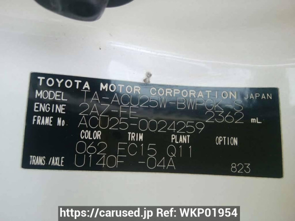 Used 2003 AT toyota kluger ACU25W Image[10]