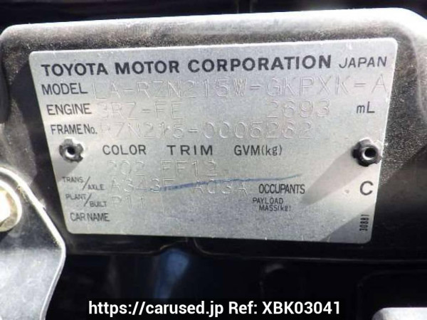 Used 2003 AT toyota hilux-surf RZN215W Image[10]
