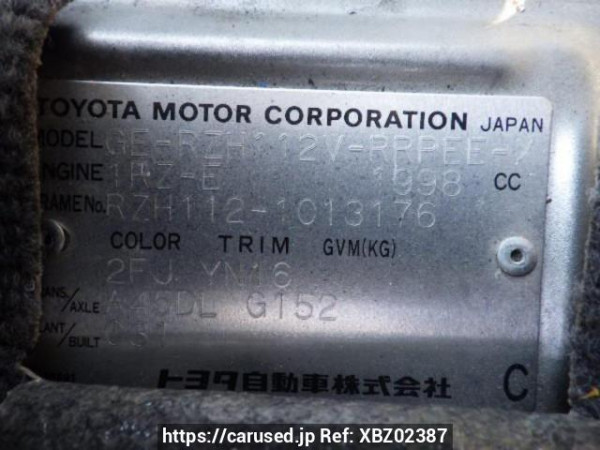 Used 2002 AT toyota hiace-van RZH112V Image[10]