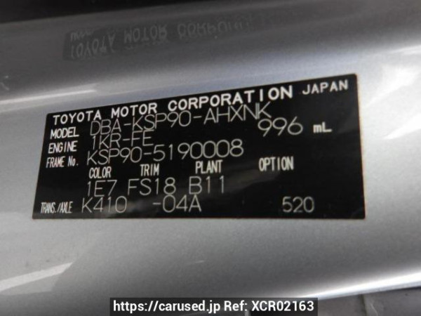 Used 2010 AT toyota vitz KSP90 Image[8]