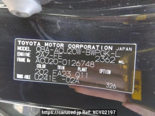 Used 2005 AT toyota kluger ACU20W Image[10]