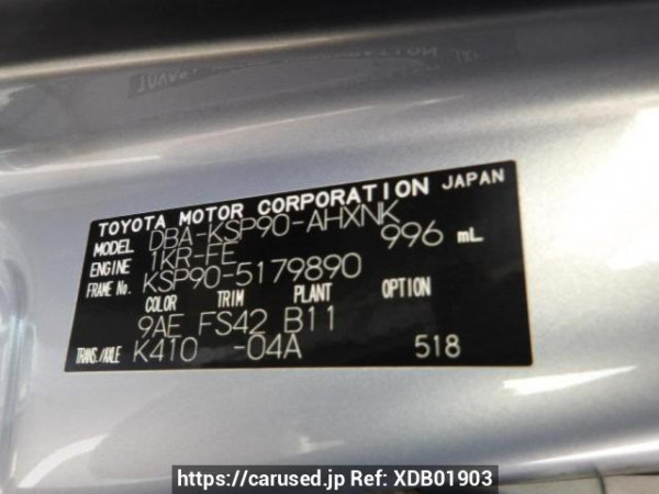 Used 2010 AT toyota vitz KSP90 Image[8]