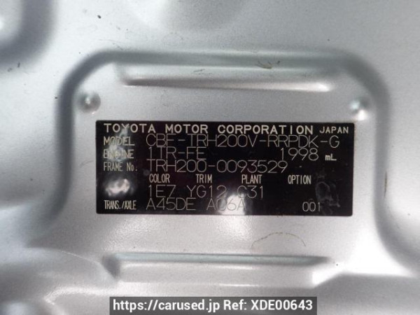 Used 2008 AT toyota hiace-van TRH200V Image[8]