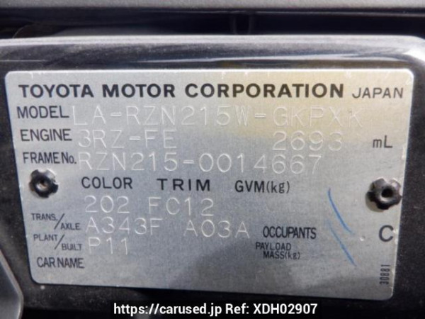 Used 2004 AT toyota hilux-surf RZN215W Image[10]