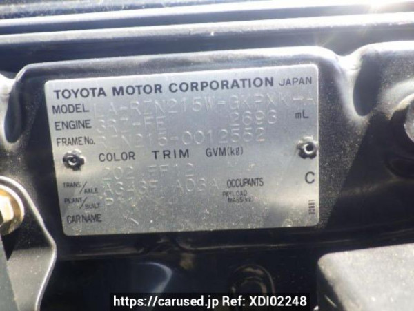Used 2004 AT toyota hilux-surf RZN215W Image[10]