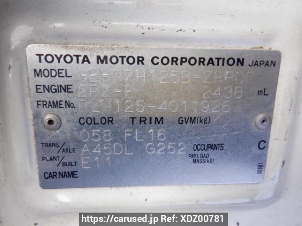 Used 2003 AT toyota hiace-commuter RZH125B Image[10]