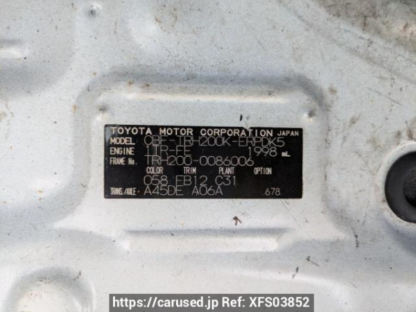 Used 2008 AT toyota hiace-van TRH200K Image[10]