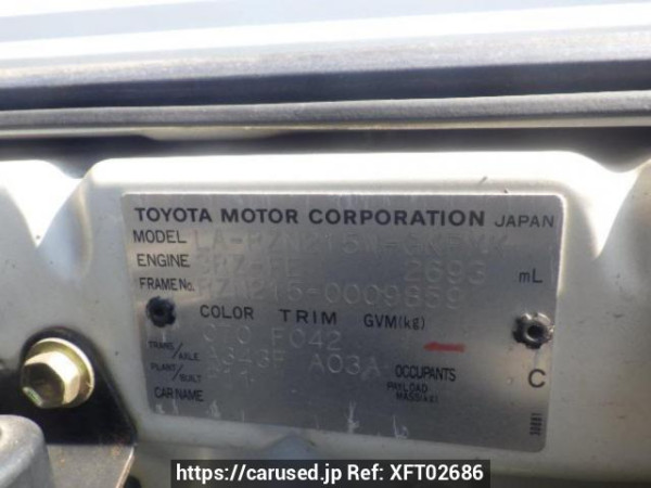 Used 2003 AT toyota hilux-surf RZN215W Image[10]