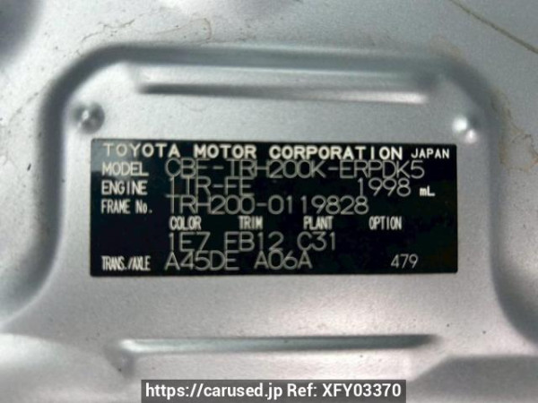 Used 2010 AT toyota regiusace-van TRH200K Image[10]