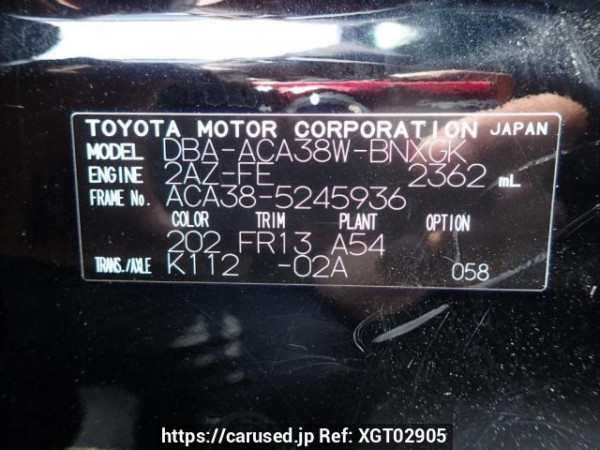 Used 2012 AT toyota vanguard ACA38W Image[8]