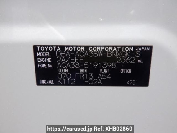 Used 2011 AT toyota vanguard ACA38W Image[12]