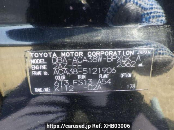Used 2008 AT toyota vanguard ACA38W Image[10]