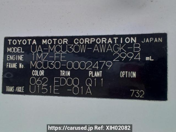 Used 2003 AT toyota harrier MCU30W Image[11]