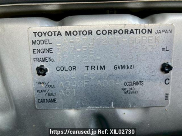 Used 2003 AT toyota land-cruiser-prado RZJ120W Image[11]
