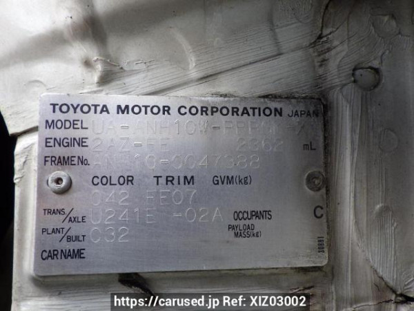 Used 2003 AT toyota alphard ANH10W Image[11]