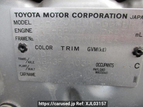 Used 2003 AT toyota land-cruiser-prado RZJ120W Image[13]