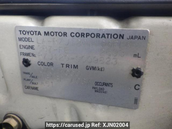 Used 2003 AT toyota land-cruiser-prado RZJ120W Image[10]