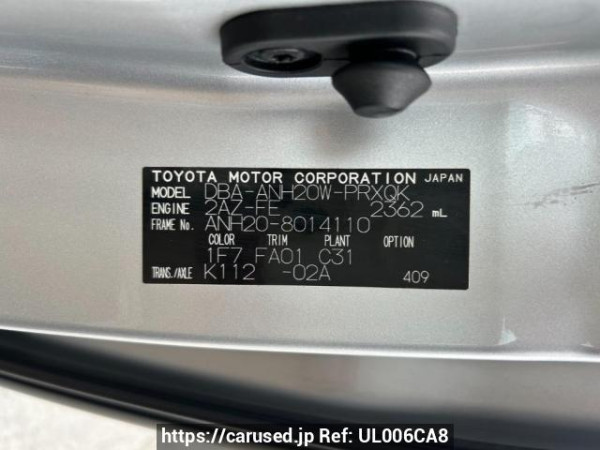 Used 2008 AT toyota alphard ANH20W Image[10]
