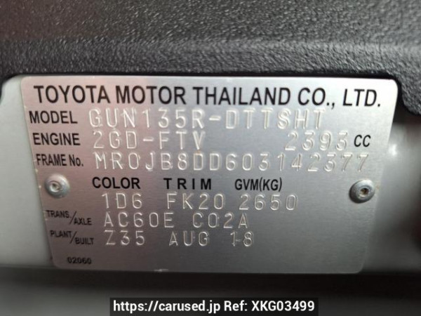 Used 2018 AT toyota hilux-revo GUN135R-DTTSHT Image[20]