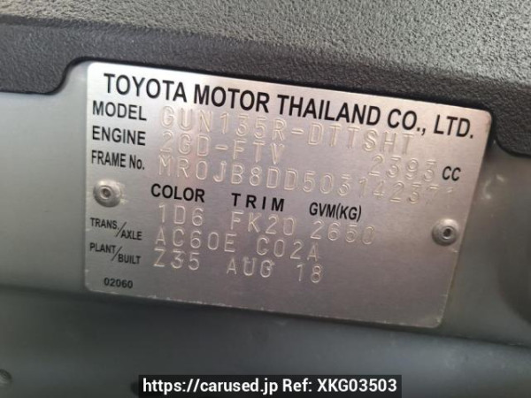 Used 2018 AT toyota hilux-revo GUN135R-DTTSHT Image[32]