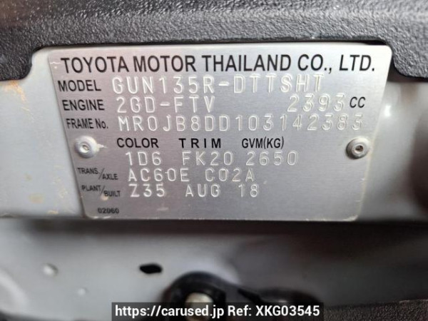 Used 2018 AT toyota hilux-revo GUN135R-DTTSHT Image[31]