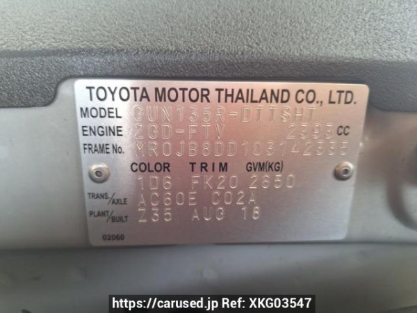 Used 2018 AT toyota hilux-revo GUN135R-DTTSHT Image[28]