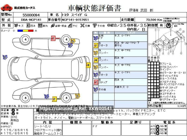 Used 2015 CVT toyota spade DBA-NCP141 Image[3]