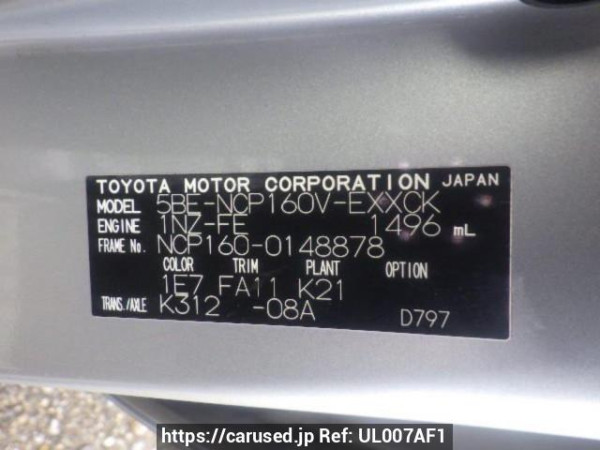 Used 2020 AT toyota probox-van NCP160V Image[10]