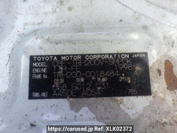 Used 2005 AT toyota hiace-van TRH200V Image[10]