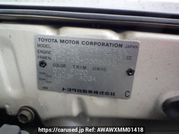 Used 2002 AT toyota land-cruiser-prado RZJ120W Image[8]