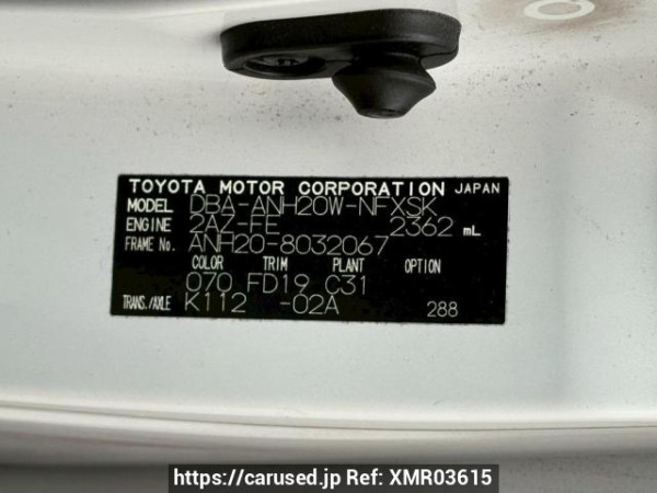 Used 2008 AT toyota vellfire ANH20W Image[10]