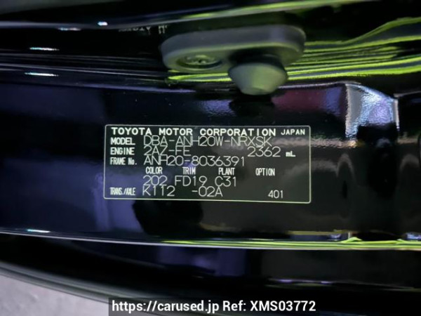 Used 2008 AT toyota vellfire ANH20W Image[10]