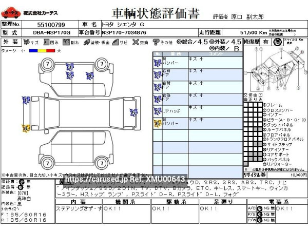 Used 2016 AT toyota sienta DBA-NSP170G Image[3]