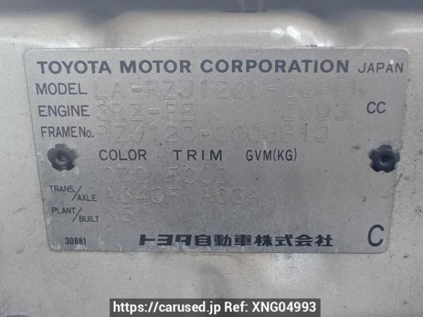 Used 2002 AT toyota land-cruiser-prado RZJ120W Image[11]