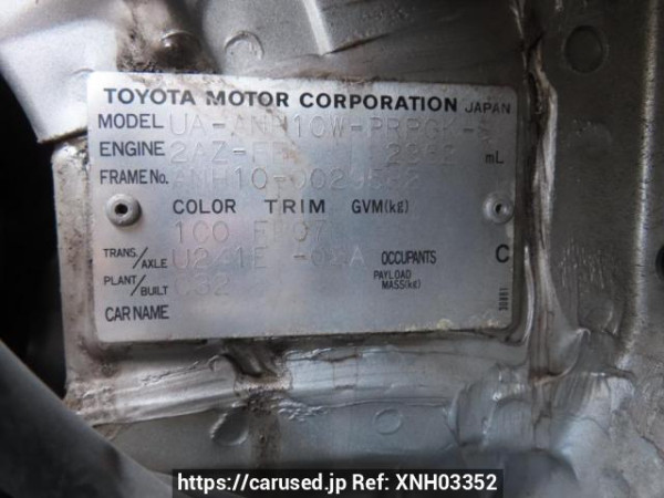 Used 2003 AT toyota alphard ANH10W Image[12]