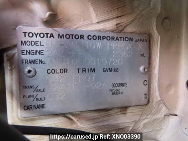 Used 2002 AT toyota alphard ANH10W Image[12]
