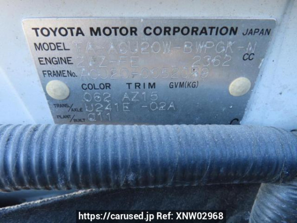 Used 2002 AT toyota kluger ACU20W Image[12]