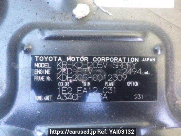 Used 2005 AT toyota hiace-van KDH205V Image[10]