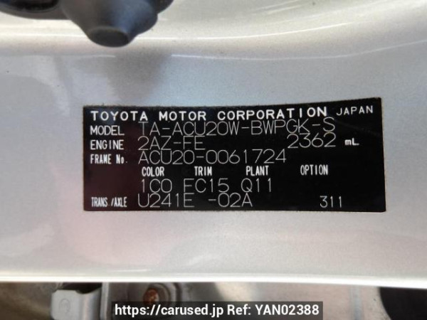 Used 2003 AT toyota kluger ACU20W Image[11]
