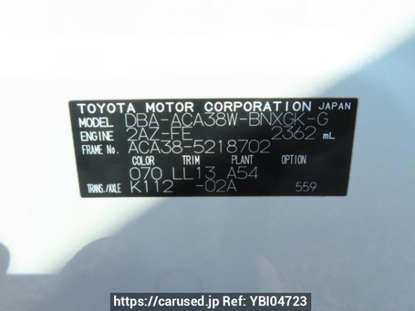 Used 2011 AT toyota vanguard ACA38W Image[12]