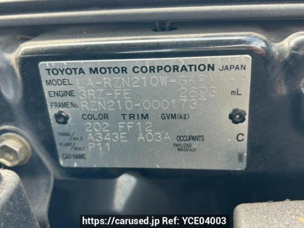 Used 2003 AT toyota hilux-surf RZN210W Image[10]