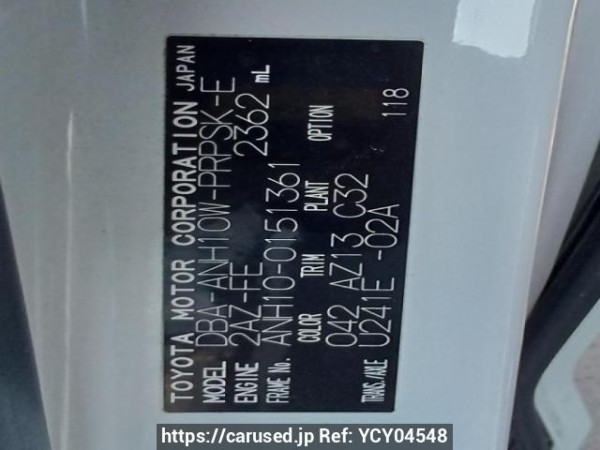 Used 2006 AT toyota alphard ANH10W Image[10]