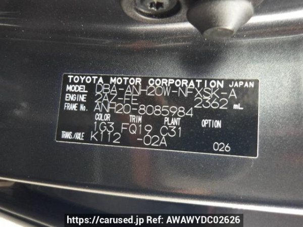Used 2009 AT toyota vellfire ANH20W Image[10]