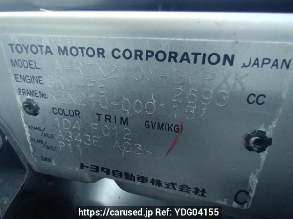 Used 2002 AT toyota hilux-surf RZN210W Image[11]