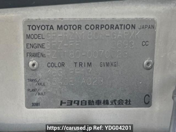 Used 2001 AT toyota hilux-surf RZN180W Image[6]