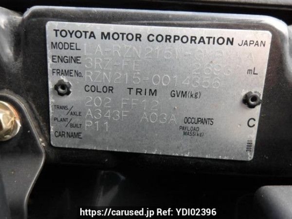 Used 2004 AT toyota hilux-surf RZN215W Image[11]