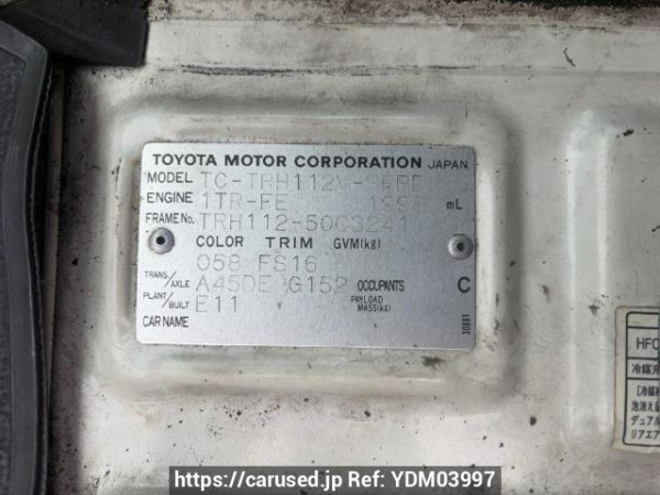 Used 2003 AT toyota regiusace-van TRH112V Image[6]