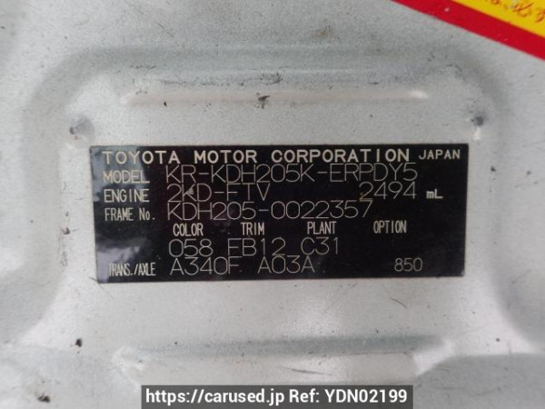 Used 2006 AT toyota hiace-van KDH205K Image[8]