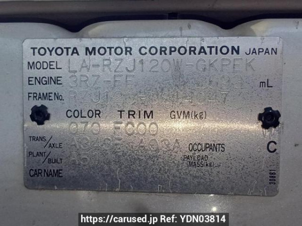 Used 2003 AT toyota land-cruiser-prado RZJ120W Image[10]