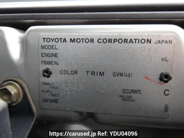 Used 2003 AT toyota hilux-surf RZN210W Image[12]